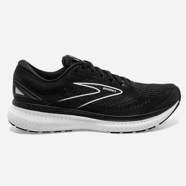 Brooks Glycerin 19 Hardloopschoenen voor Heren Zwart/Wit (GMYLF-6370)